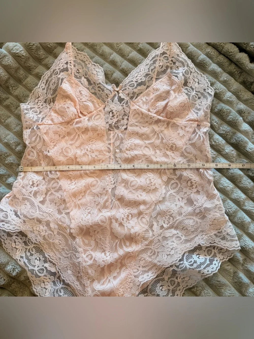 1970s Vintage Lace Pink Bodysuit